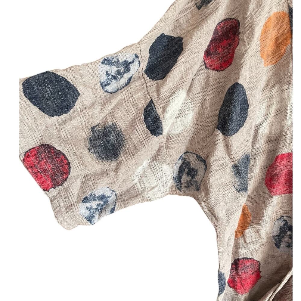 Made in Italy Beige Polka Dot Blouse - Picture 3 of 5